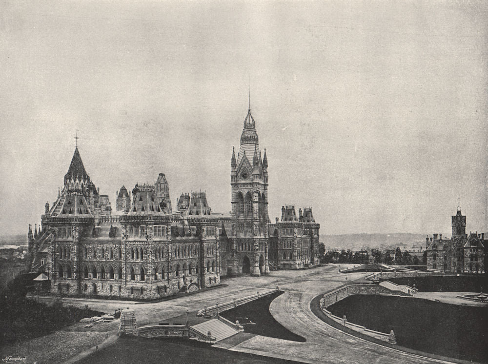 OTTAWA. The Canadian Houses of Parliament. Ontario 1895 old antique print